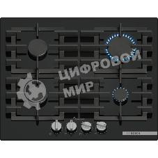 Газовая варочная панель Bosch PPP6A6I40 60 см, закаленное стекло, независимая, черная