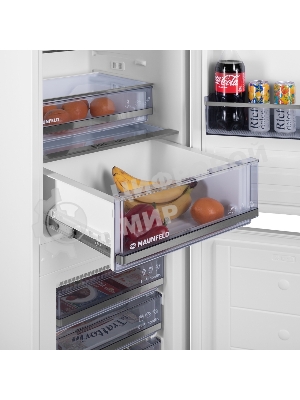 Встраиваемый холодильник Maunfeld MBF193NFFWGR Inverter белый двухкамерный 225/57 л морозилка снизу, NoFrost