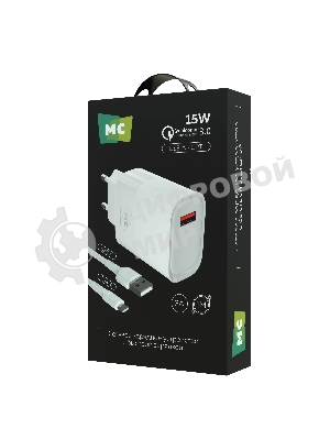 Сетевое зарядное устройство MORE CHOICE (4620202553409) NC09a 1USB 3.0A QC3.0 15W, белый