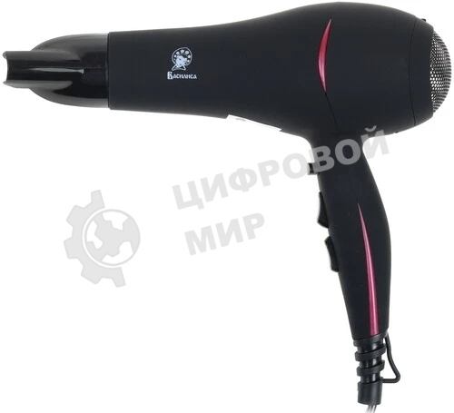 Фен Василиса ФН6-2200 черный/малиновый, 2200 Вт, ионизация