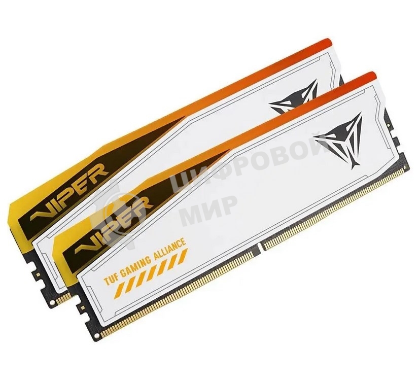 Оперативная память Patriot Viper Elite 5 TUF Gaming, DDR5, 32Gb (2x16 GB), 6000 MHz, CL36, DIMM, радиатор, RGB, белый