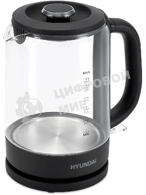 Чайник электрический Hyundai HYK-G3402 1.7л. 2200Вт серый/серебристый (корпус: стекло)
