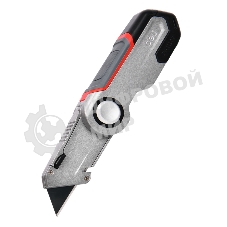 Строительный складной нож с Т-образным лезвием Deli DL030 в комплекте 3 запасных лезвия SK2, рукоятка из цинкового сплава с резиновыми вставками