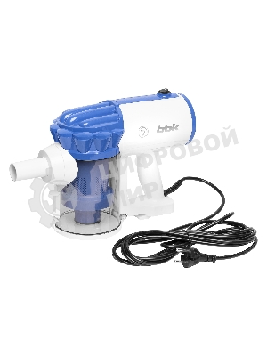 Пылесос вертикальный BBK BV2512 белый/синий, питание от сети, 100 Вт, уборка сухая, пылесборник 0.5 л
