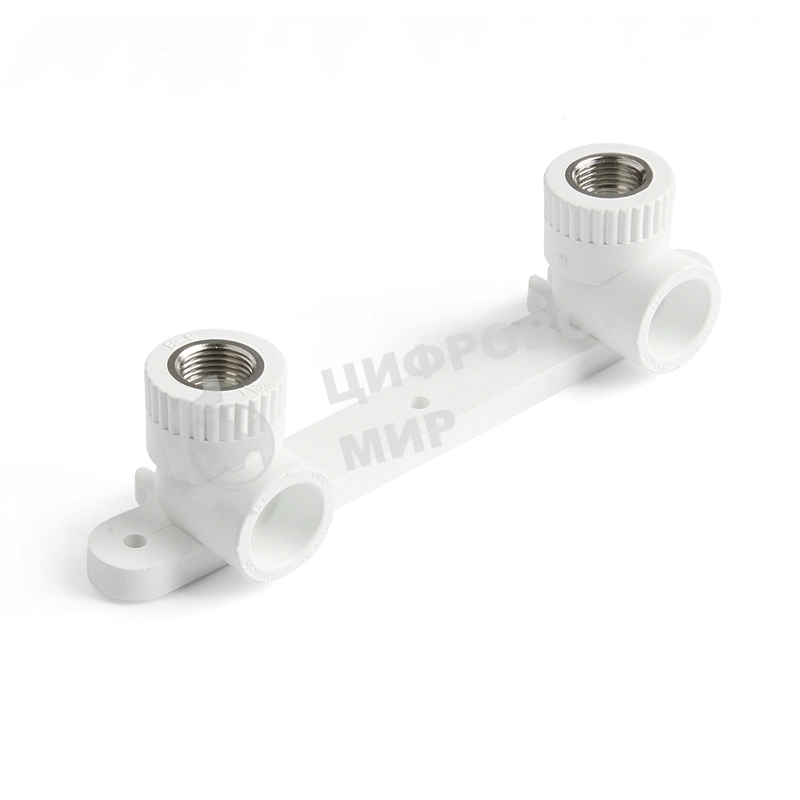 Планка монтажная с водорозетками полипропиленовая 20 х 1/2' ВР для смесителя белая PRO AQUA