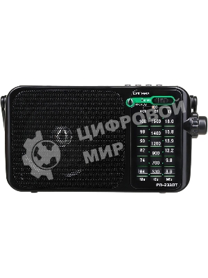 Радиоприемник портативный Сигнал РП-233BT черный USB microSD
