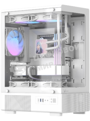 Корпус Formula Crystal Z1CM v2 белый без БП mATX 5x120мм 1xUSB3.0 audio bott PSU