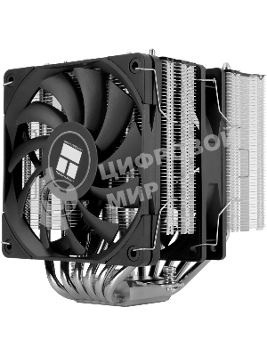 Кулер для процессора Thermalright Royal Knight 120 SE (4-pin PWM, 155мм, Ni/Cu, 6x6мм, 2x120мм, 66.17CFM/59CFM, 25.6dBA/26.1dBA, 1500RPM/1800RPM, S: 1200, 1700, 1851, 115X, AM4, AM5, silver, black)