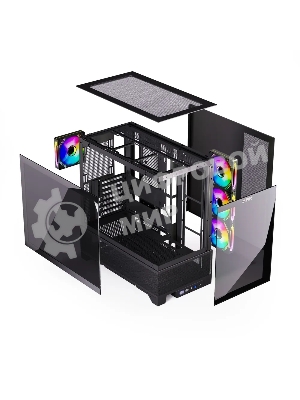 Компьютерный корпус ABR MINI PRO (1хUSB 3.0, 1хUSB Type-C, HD Audio, 4xRGb Fan, ATX, Micro-ATX, ITX)