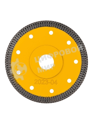 Диск алмазный отрезной Denzel 125 х 22,2мм, сплошной, супертонкий, горячий пресс, сухой/мокрый рез