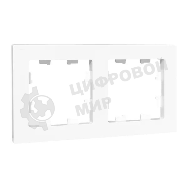 Рамка Эпика 2-местная, белая, пластик