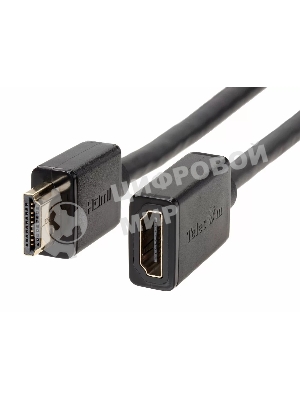 Кабель удлинительный HDMI-19M---HDMI-19F ver 2.0, 2m, TELECOM TCG235MF-2M
