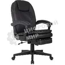 Кресло Бюрократ CH-868N-BF черный, экокожа, подставка для ног