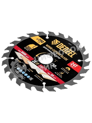 Пильный диск по дереву Denzel ф190 х 30 мм, 24 зубьев
