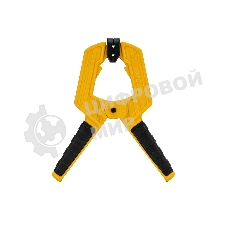 Струбцина клещеобразная Denzel усиленная 80 х 60 мм, двухкомпонентные рукоятки