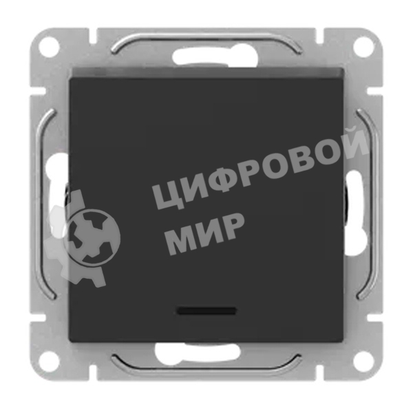 Механизм выключателя EKF UP1-SWB-14 одноклавишный, с подсветкой, черный Эпика