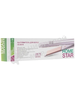 Выпрямитель для волос Homestar HS-8018 фиолетовый, 28 мм, 200 °C, 1 режим
