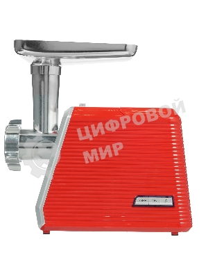 Мясорубка электрическая Sakura SA-6424R красный, 2000 Вт, 3.5 кг/мин, реверс, защита от перегрузки, металлический лоток, насадки - 4