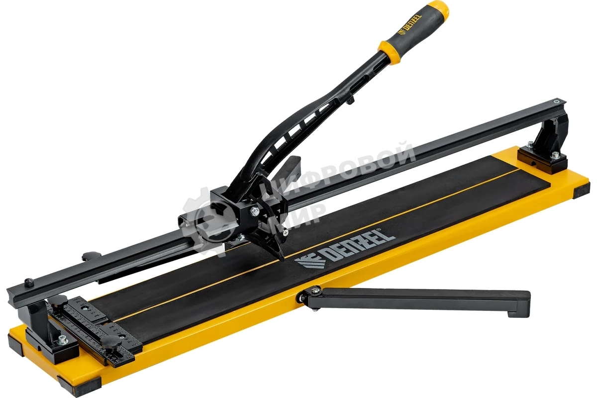 Плиткорез рельсовый Denzel 800х16мм, каретка на подш., стальная станина, усил. рукоятка-пенал