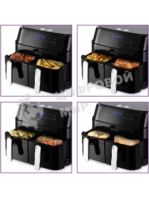 Аэрогриль Kitfort КТ-2250 черный, 1750 Вт, 9 л, сенсор, 12 программ