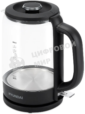 Чайник электрический Hyundai HYK-G3402 1.7л. 2200Вт серый/серебристый (корпус: стекло)