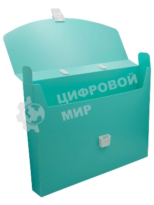 Папка-портфель Бюрократ Pastel PASTPP01GRN 1 отделение, A4, пластик, 0.7мм, мятный