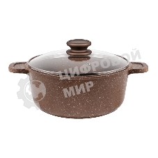 Кастрюля Maunfeld CARMEL MF22CRM01CR, 22 см, 3 л из литого алюминия со стеклянной крышкой