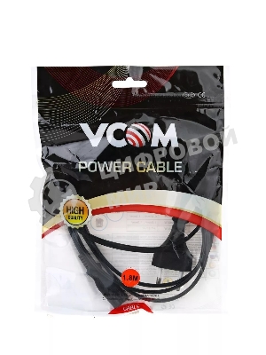 Кабель для аудио-видео техники IEC-320-C7--розетка 220V, 2-pin, 1,8м, медь, VCOM