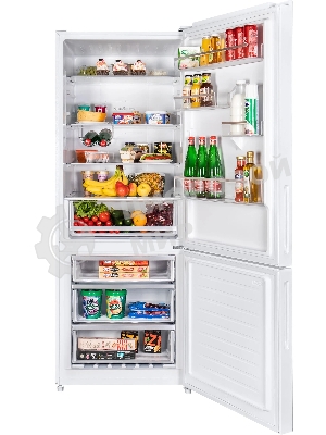 Холодильник Maunfeld MFF1857NFW белый мат. инвертер двухкамерный 336/117л морозилка снизу