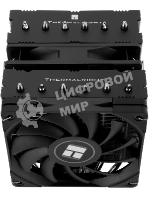 Кулер для процессора Thermalright Royal Knight 120 SE (4-pin PWM, 155мм, Ni/Cu, 6x6мм, 2x120мм, 66.17CFM/59CFM, 25.6dBA/26.1dBA, 1500RPM/1800RPM, S: 1200, 1700, 1851, 115X, AM4, AM5, silver, black)