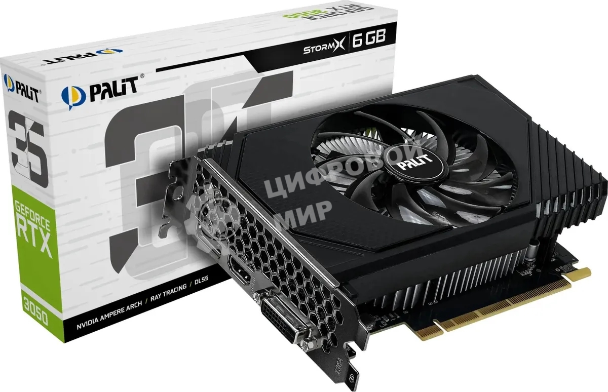 Видеокарта Palit PA-RTX 3050 PCIE16 RTX 3050 6Gb STORMX 6Gb V1