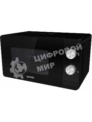 Микроволновая печь Gorenje MO20E1B черный, 20 л, 800 Вт, переключатели - поворотный механизм