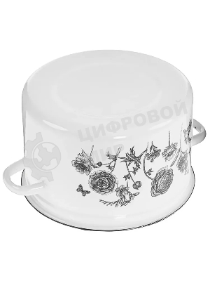 Кастрюля Appetite 1с15с/1 JE TAIME с крышкой, эмалированная сталь, цилиндрическая 1,5 л