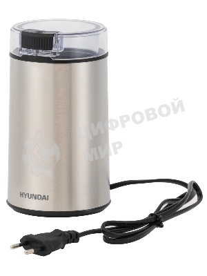 Кофемолка Hyundai HYC-G5261 200Вт сист.помол.:ротац.нож вместим.:60гр серебристый