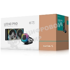 Система жидкостного охлаждения Deepcool LE240 PRO ARGb Soc-AM5/AM4/1200/1700/1851 черный 4-pin 28.2-33dB Al 280W 1347gr Ret (R-LE240PRO-BKAMMC-G-1)