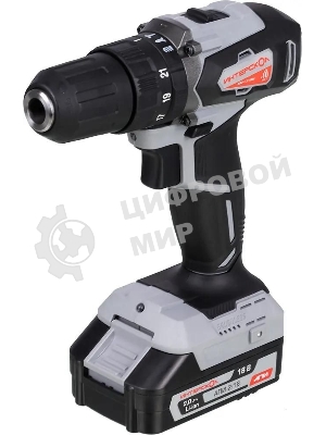 Дрель-шуруповерт ИНТЕРСКОЛ ДАУ-13/18ВК, 18 В, 2 Ач, 45 Нм, бесщеточный, ударный
