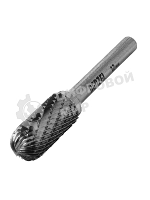 Борфреза по металлу Denzel твердосплавная, цилиндрическая закругленная, тип-С, 12 мм