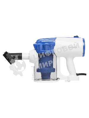 Пылесос вертикальный BBK BV2512 белый/синий, питание от сети, 100 Вт, уборка сухая, пылесборник 0.5 л