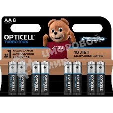 Батарея Opticell Turbo MAX LR6 AA (8шт) блистер