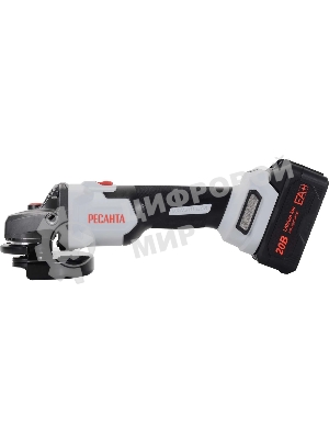 Углошлифовальная машина аккумуляторная Ресанта АУШМ-125/20Li-R (в комплекте 1 АКБ и ЗУ) ЕА+ в кейсе Ресанта