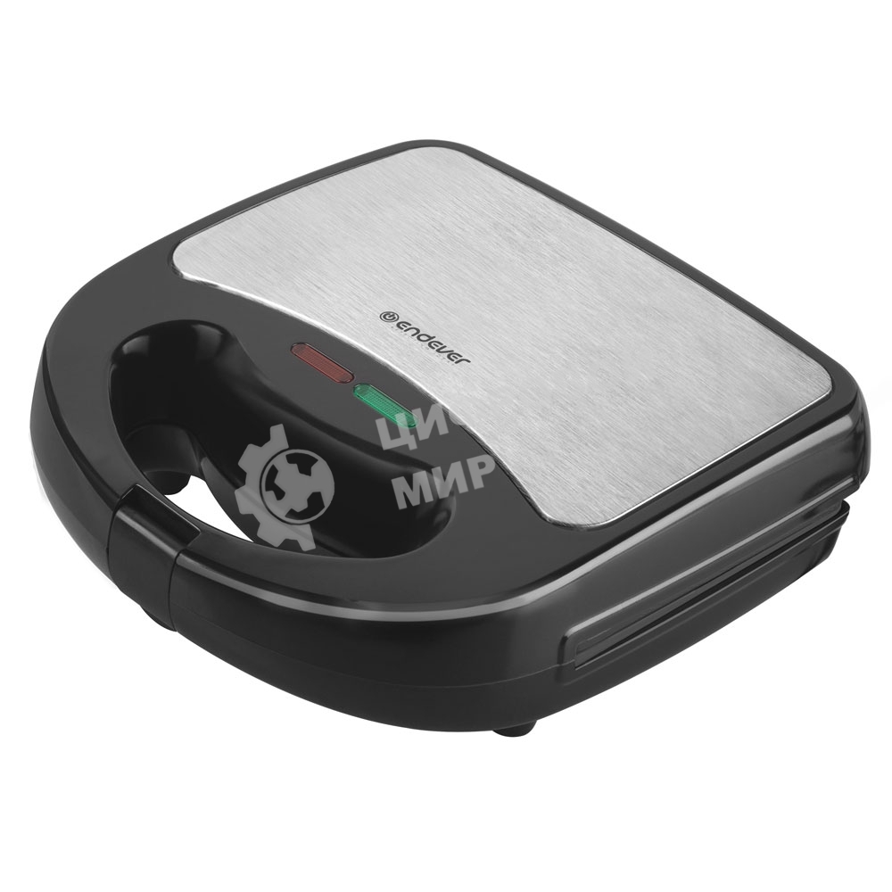 Сэндвичница электрическая Endever Skyline SM-28, черный/стальной, мощность 850 Вт