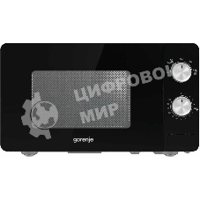 Микроволновая печь Gorenje MO20E1B черный, 20 л, 800 Вт, переключатели - поворотный механизм