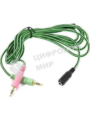 Гарнитура SmartBuy Rush Viper чёрный-зеленый, проводная, 3.5 мм