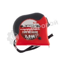 Рулетка Matrix Double fixation, 7,5 м х 25 мм, обрезиненный корпус, двойная плавная фиксация