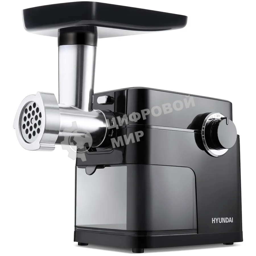 Мясорубка электрическая Hyundai HY-MG6491 черный, 1900 Вт, 2.0 кг/мин, реверс, защита от перегрузки, насадки - 10