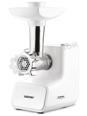 Мясорубка электрическая Zelmer ZMM3512B белый, 1500 Вт, 2.0 кг/мин, реверс, насадки - 4