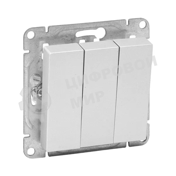 Механизм выключателя EKF UP1-SWA-31 Эпика трехклавишный, алюминий