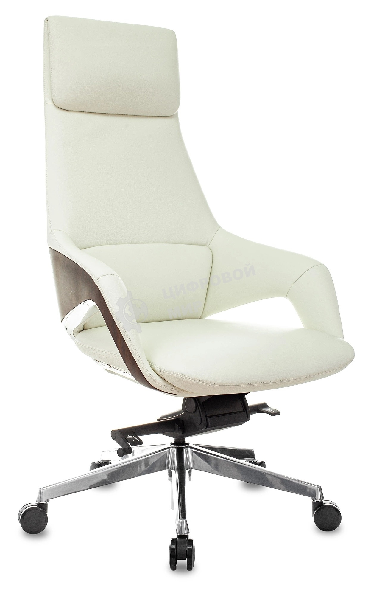 Кресло Бюрократ DAO-2 белый, кожа, подголовник