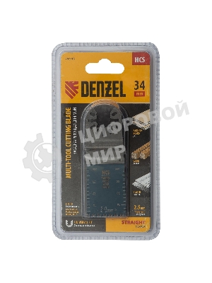 Насадка для МФИ Denzel режущая пазовая прямая, HCS, по дереву, ламинату, 34 х 2,5 мм, крупный зуб