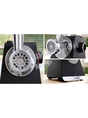 Мясорубка электрическая Bosch MFWS650B черный, 2100 Вт, 3.5 кг/мин, реверс, защита от перегрузки, насадки - 5